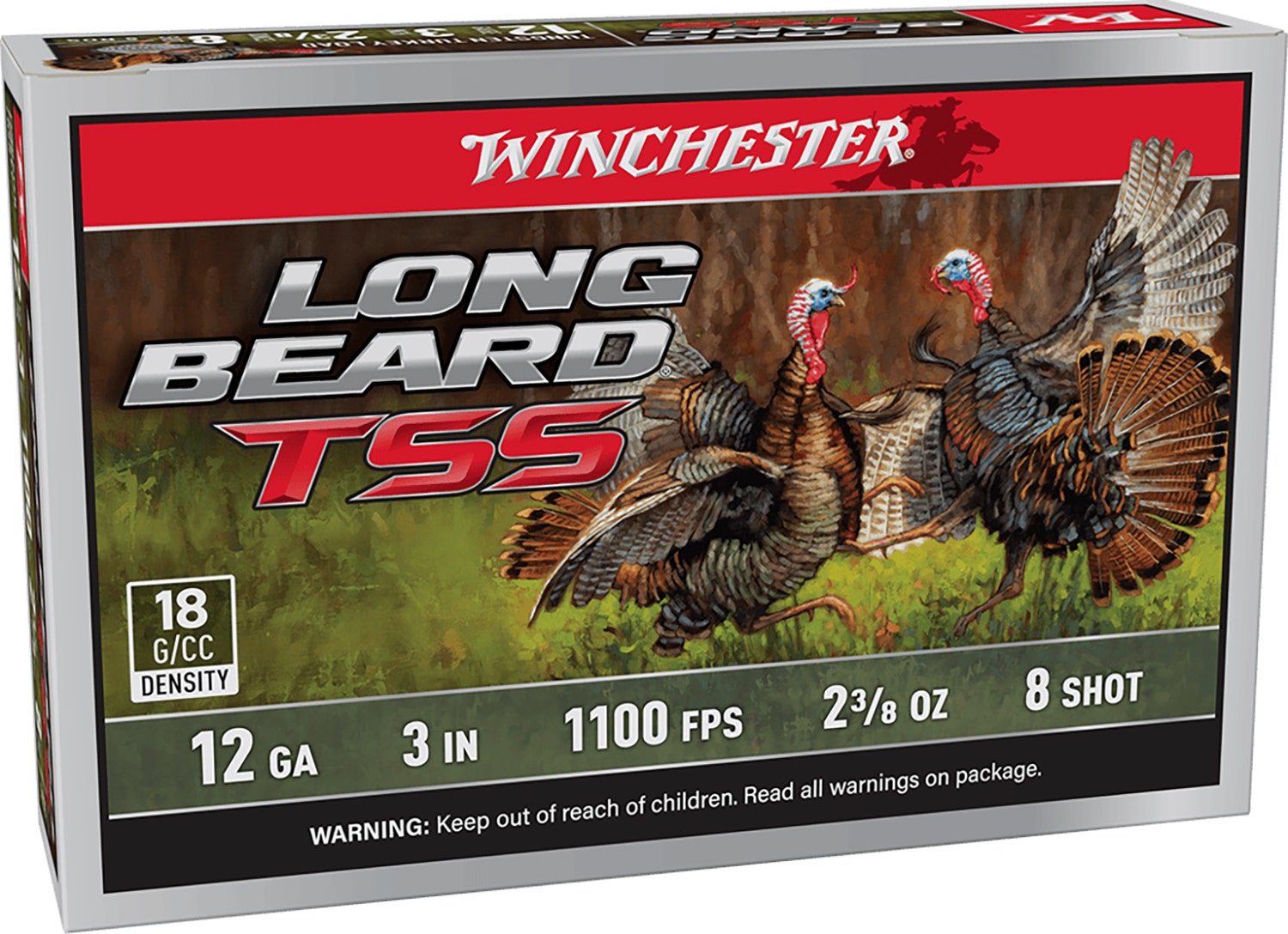 Winchester Long Beard TSS 12 Gauge Ammo 3" 2 3/8oz Tungsten 8 Shot 5 Rounds LBTSS1238