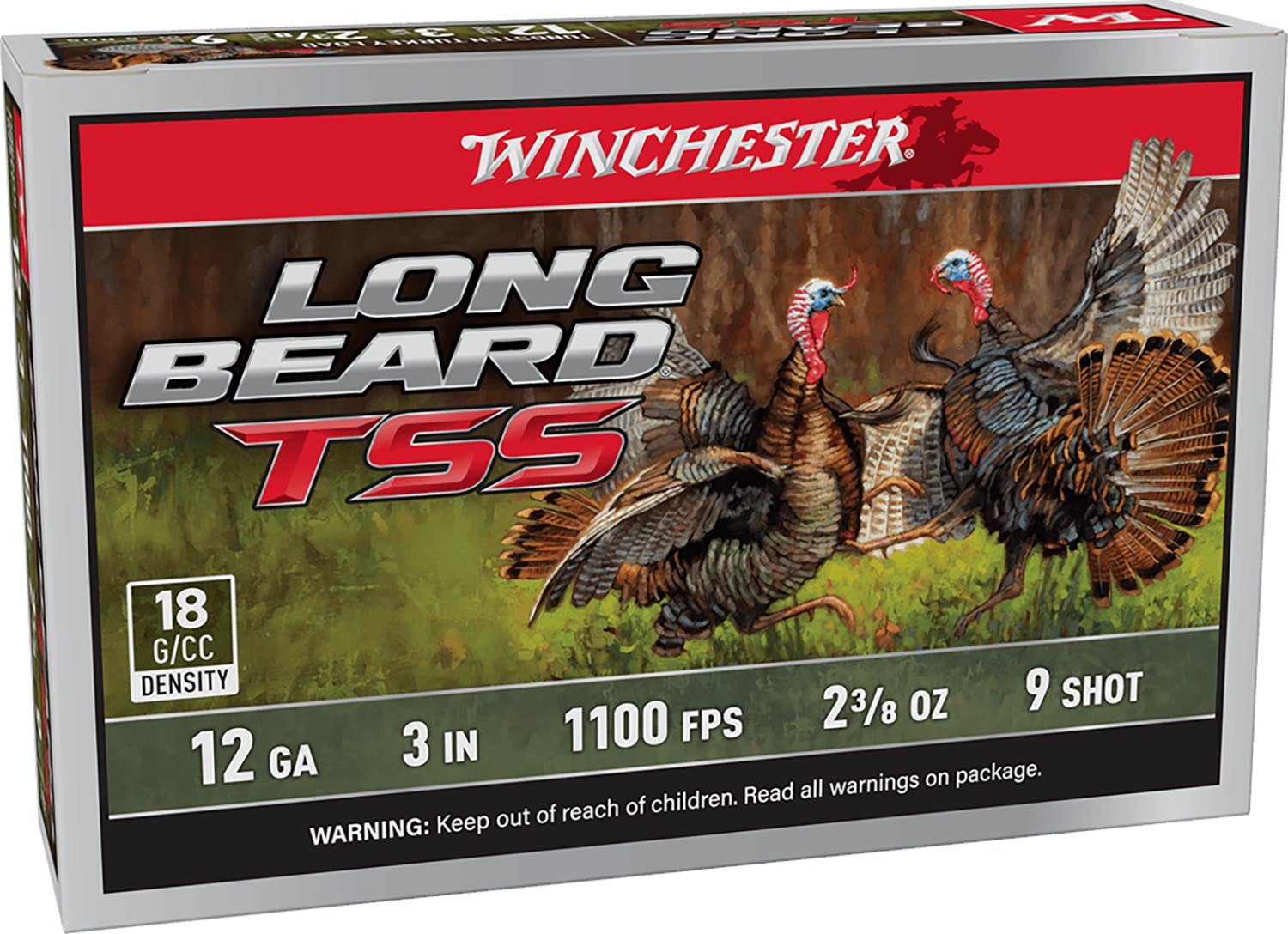 Winchester Long Beard TSS 12 Gauge Ammo 3" 2 3/8 oz Tungsten 9 Shot 5 Rounds LBTSS1239