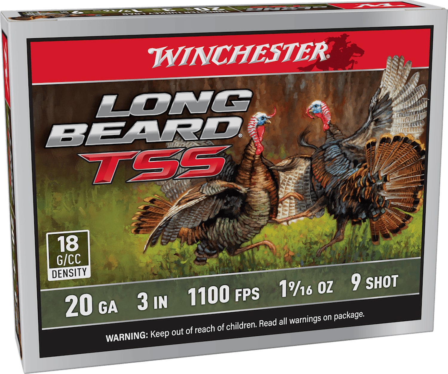 Winchester Long Beard TSS 20 Gauge Ammo 3" 1 5/8 oz Tungsten 9 Shot 5 Rounds LBTSS2039