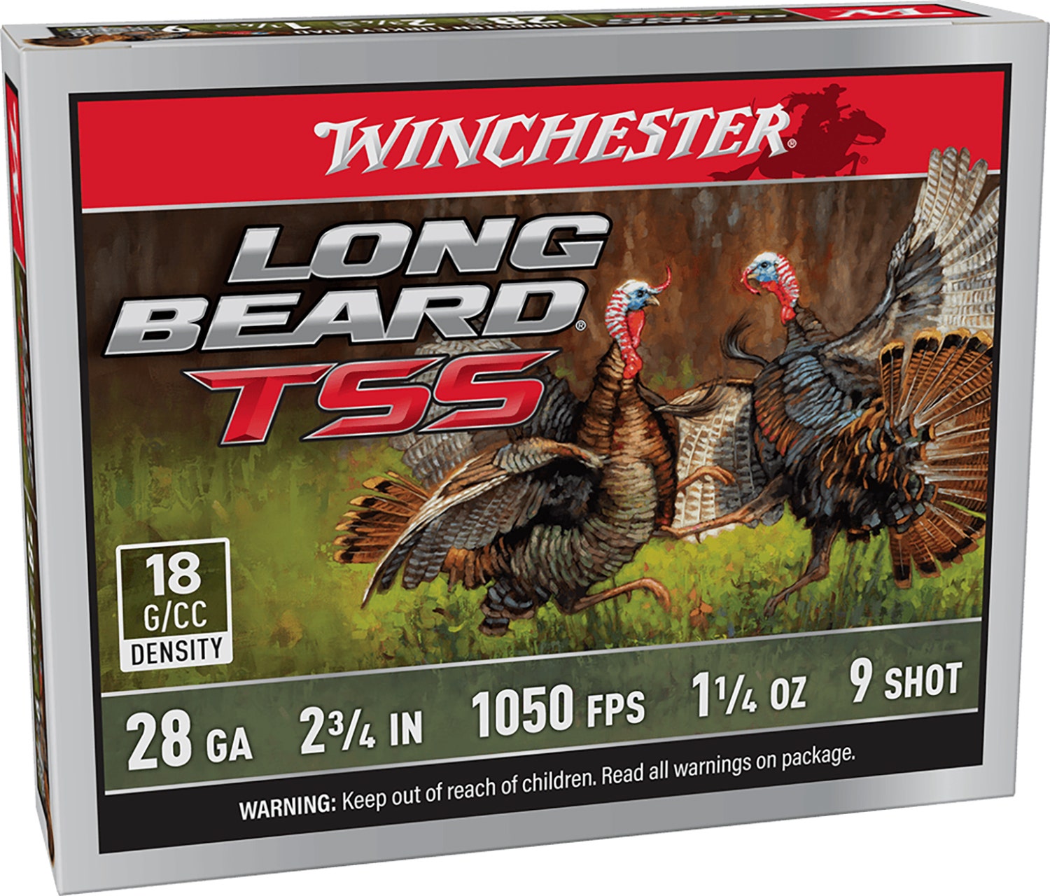Winchester Long Beard TSS 28 Gauge Ammo 2.75" 1 1/4oz Tungsten 9 Shot 5 Rounds LBTSS289