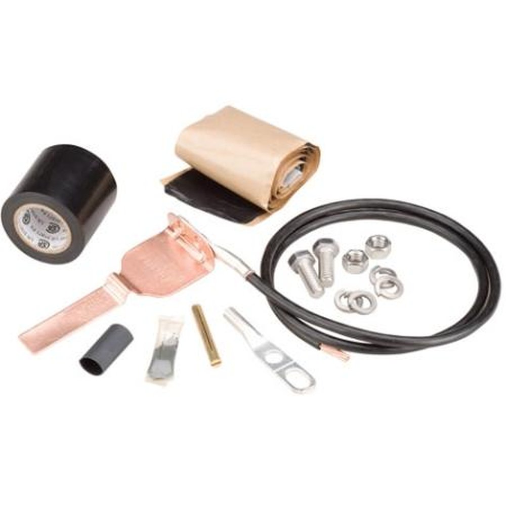 COMMSCOPE 223700-724 Grounding Kit for 2-1/4" & 3" Diameter Cables.Includes 60" Ground Wire W/ Solid Copper Strap, Weatherproffing, and Two Hole Lug