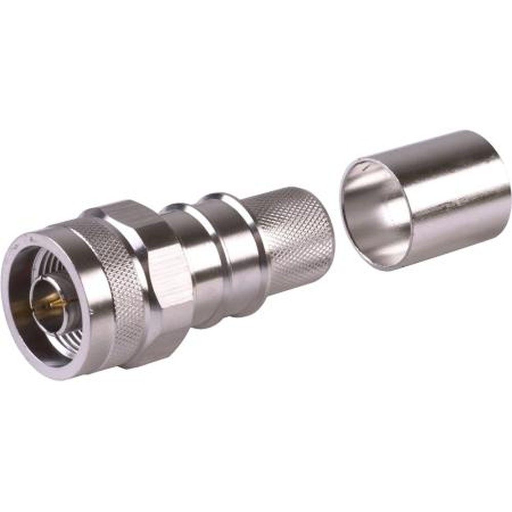 TIMES EZ-600-NMH-X N Male Advantage Connector for LMR-600 Cable.Crimp Connector (non-Solder Pin).Hex/knurl Nut, No Braid Trim