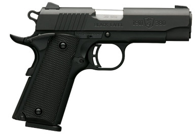 Browning 1911-380 Black Label Compact Single .380 ACP - 3.625", 8 Round, Black Polymer Grip, Black Stainless Steel