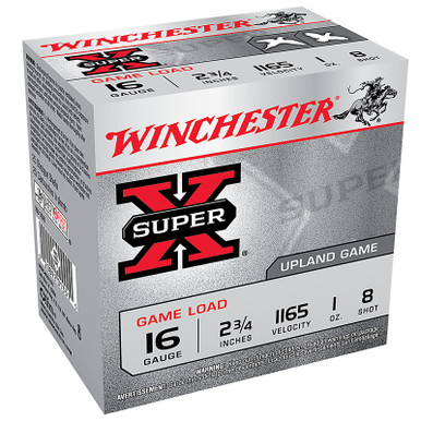 Winchester XU168 SuperX Game Load 16 Gauge 2.75" 1 oz 8 Shot 25 Rounds