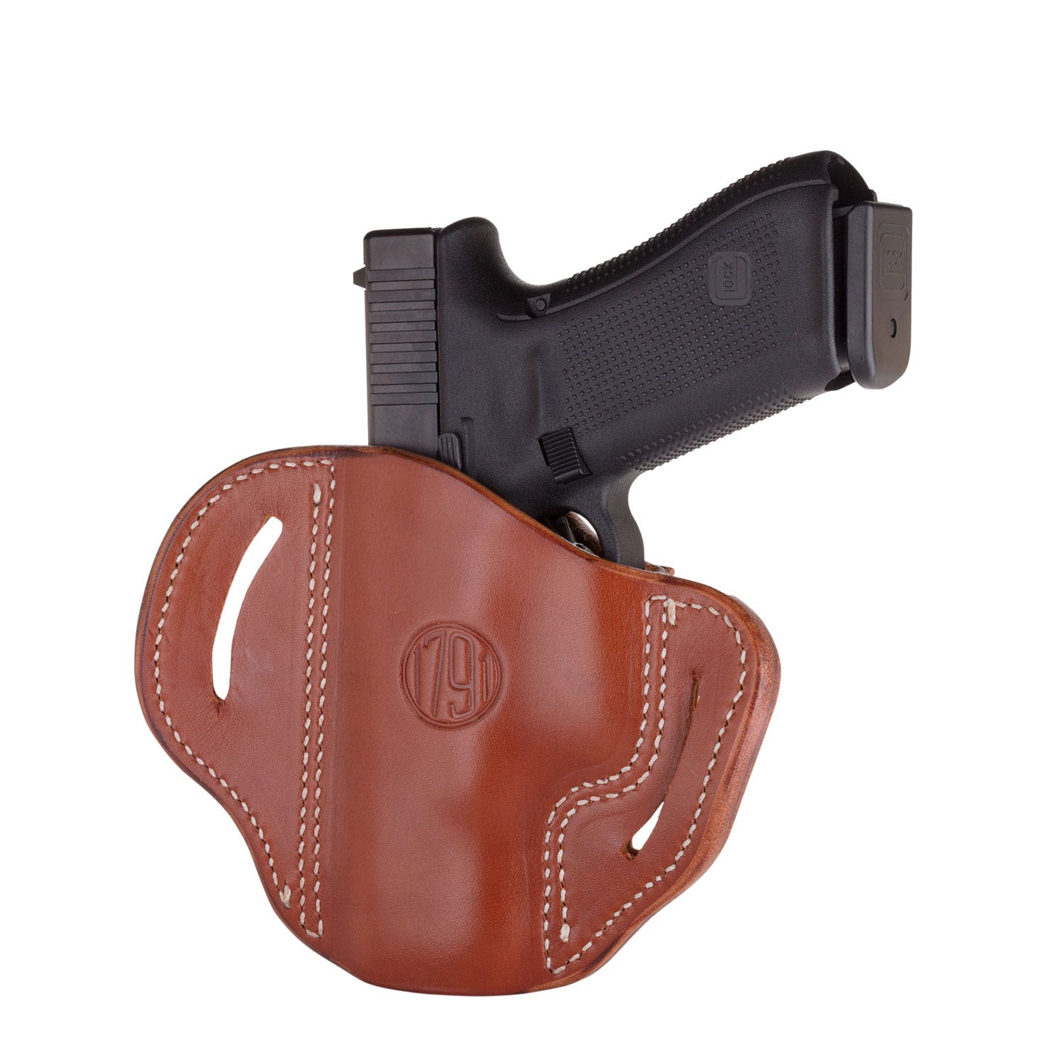 1791 Gunleather Optics Ready BH2.4 OWB Classic Brown Leather Fits Sig P320/Springfield XD-M/Walther PPQ Size 2.4 Belt Slide Mount RH