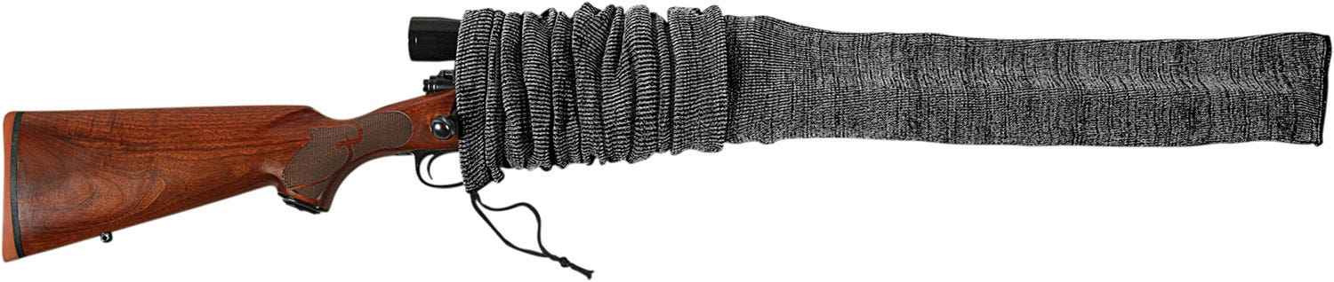 Allen Firearm Sock  made of Knit with Heather Gray Finish, Silicone Treatment & Drawstring Closure for Extra Wide Guns with Large Scopes 52 L"