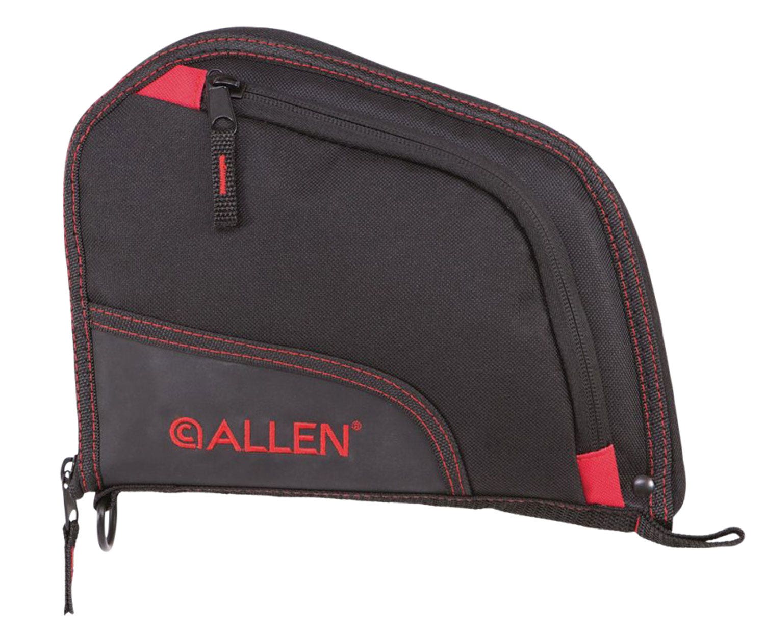Allen Auto-Fit Handgun Case made of Endura with Black Finish & Red Trim, Foam Padding, Knit Lining, Mag Sleeve, Storage Pocket & Lockable Zipper 9 L"