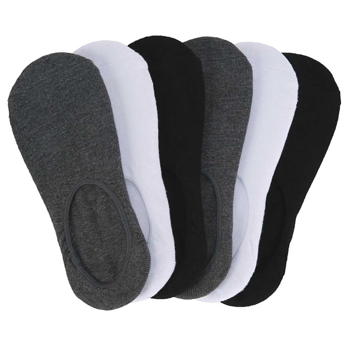 Sof Sole Comfort Footie Socks 6-Pack - Gray/White/Black